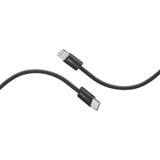 PROMATE 1.2m 27W PD USB-C to Lightning Connector Cable. Fabric Braided Cable, 25000 Bend Lifespan, Black Colour  