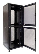 DYNAMIX 45RU Co-Location Server Cabinet with 2 Compartments. 800mm Deep (800 x 800 x 2210mm). Includes 4x Fans - 25x Cage Nuts - 4x Castors & 4x Level Feet. 800kg static load.