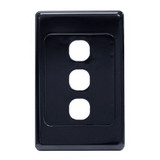 AMDEX Switch Plate ONLY. 3 Gang Wall Face Plate (Accepts Clipsal Style Mechs). Black   
