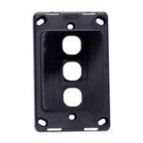 AMDEX Switch Plate ONLY. 3 Gang Wall Face Plate (Accepts Clipsal Style Mechs). Black   