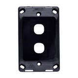 AMDEX Switch Plate ONLY. 2 Gang Wall Face Plate (Accepts Clipsal Style Mechs). Black   