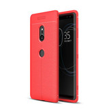 Sony Xperia XZ3      Leather Texture Case    [Red]