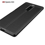 Sony Xperia 1      Leather Texture Case    [Black]