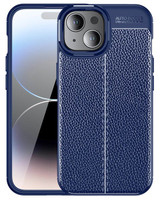 Apple iPhone 15 Leather Texture Case Navy
