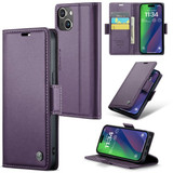Apple Iphone 15 Plus      Pu Wallet Case    [Purple]