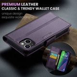 Apple Iphone 15 Plus      Pu Wallet Case    [Purple]