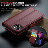 Apple Iphone 14      Pu Wallet Case    [Maroon]