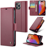 Apple Iphone 15 Pro      Pu Wallet Case    [Maroon]
