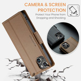 Apple Iphone 15      Pu Wallet Case    [Brown]