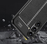 Samsung Galaxy S24 Fe      Leather Texture Case    [Black]