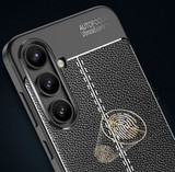 Samsung Galaxy S24 Fe      Leather Texture Case    [Black]