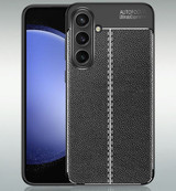Samsung Galaxy S24 Fe      Leather Texture Case    [Black]