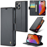 Apple Iphone 15 Pro      Pu Wallet Case    [Black]