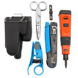 IDEAL INDUSTRIES Twisted Pair Termination Hip Kit for Cat5e, Cat6 & Cat6A - Crimp Tool, Punch Down Tool, Stripper, Scissor & Pouch with Clip (Product Code: [insert code here])