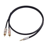 2X Male RCA to 3.5mm TRS Cable for DJ Decks to Skaa Akiko - 50cm (Product Code: 50CM)
