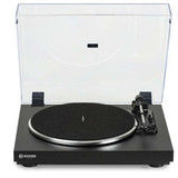 REKKORD AT3600L Cartridge with 33 and 45 RPM Automatic Entry Level Sub-chassis Turntable. Fixed RCA Output. Wood Chassis in Folding Technique with Heavy MDF Base. Black Colour. 