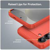 Galaxy S25 Plus      Carbon Fibre Case    [Red]
