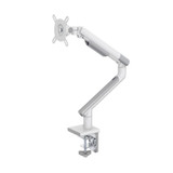 BRATECK 17-32" Premium Slim Aluminium Spring-Assisted Desk Mount Monitor Arm with Quick Release VESA Plate, 180 Rotation Stop, Cable Management - White (LDT49-C012)