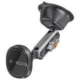 PROMATE FlexiGrip 15W MagSafe Qi2 Wireless Charger with Flexible Dual Ball Joints - Cradleless 360 Design for Windshield or Dashmount - FLEXDRIVE-QI2