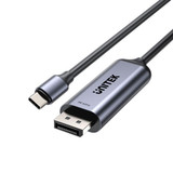 UNITEK 1.8m 8K USB-C to DisplayPort 1.4 Cable - Aluminium Housing, 8K@30Hz, HDR, HDCP2.3, Plug & Play, Compatible with USB 4 & Thunderbolt 3/4, Black/Grey