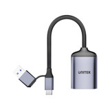 UNITEK 2-in-1 USB-C/A SD4.0 Card Reader with Dual Slot, High-Speed Data Transfer, and LED Indicator