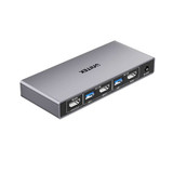 UNITEK 5Gbps HDMI KVM Switch - 2 Device Selector, 4K@60Hz Display, 4 USB Ports, Plug & Play, Space Grey
