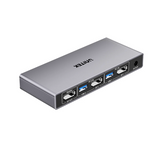 UNITEK 5Gbps DP KVM Switch - 2 Device Switch, 1x 8K@60Hz Display & 4 USB Ports, Plug & Play, Space Grey