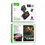 Hoco Front and Rear Dash Cam for Car w/ 3 inch IPS HD Display, 1080P/30FPS Camera, Sturdy Windshield Fit (DV6) 
