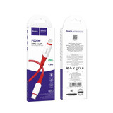 Hoco 20W Nylon Braided Fast Charging Cable (X70) - Lightning to Type C (Red) 