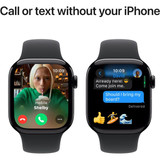 Apple Watch Series 10 GPS + Cellular, 46mm Aluminum Case [ Black Sport Band M/L - Jet Black ]