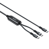 UNITEK 2-in-1 USB-C Cable with Dual Connectors. Fast Charge iPhone 16 Series, MacBook, iPad & More. Single Port 100W Fast Charging, Intelligent Power Management, Super Durability. Black