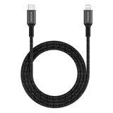 Microdia Execable Tweed Pd60W 1.3M Usb-C To Lightning Cable - Charcoal