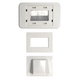 AMDEX Combination Flush & Bullnose Cable Management Wall Plate With Brush. White Colour   