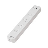4 Way Surge Protected Powerboard 2x USB-A Fast Charge Ports   