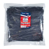DYNAMIX 4.8 x 250mm UV Black Cable Ties. Pack of 1000. 230N/23.4kgs Tensile Strength. Made from U.L. Approved Nylon 6/6 with Flamability Rating of UL 94V-2 