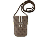 Guess 4G Printed Stripes Phone Bag w/Cord Strap - Brown