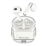 PROMATE In-Ear HD Bluetooth Earbud Intellitouch & 300mAh Charging Case. Ergonomic Fit (TRANSPODS-WHT)