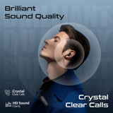 PROMATE Clip-On BT Wireless Dynamic Earphones Magnetic Collar Clip Up to 12hrs Playtime Inline (LATCH-BLK)