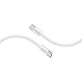 PROMATE 2m USB-C to USB-C Cable w/ Fabric Braided Cable. Supports 60W PD. 25000+ Bend (ECOLINE-CC200-WH)