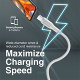 PROMATE 1M USB-A to USB-C Super Flexible Cable. Supports 2A Charging & 480Mbps Data (XCORD-AC-WHT)