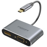 PROMATE USB-C Display Adapter w/ 4K UHD HDMI & 1080p VGA. Easy Instal Plug & Play. Grey (MEDIAHUB-C2-GRY)
