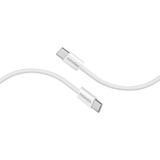 PROMATE 1.2m USB-C to USB-C Cable w/ Fabric Braided Cable Supports 60W PD. White (ECOLINE-CC120-WH)