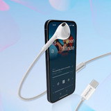 PROMATE Mono In-Ear Wired Earphone with USB-C Connector. In-Line Microphone & Volume (MONOPOD-C-WHT)