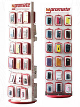 PROMATE Retail Point of Sale Stand. 52 x 180 x 55cm. 60x Hooks: 15cm. Double Sided Rotatable (PRODISPLAY-6)