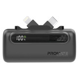 PROMATE 5000mAh Ultra-Compact Fast Charging Power Bank In-Built Dual Folding USB-C & Lightning (POWERUP-DUO-BLK)