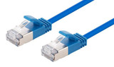 DYNAMIX 0.25m Cat6A S/FTP Blue 10G LSZH Patch Lead 34AWG 802.3af Shielded Plug. (PLSSE-C6A-0-25)