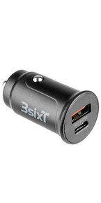 3sixT Car Charger 27W USB-C USB-A QC3.0 - Black