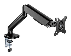 BRATECK Elegant 17"-32" Counter Balance Monitor Desk Mount. Max Load up to 9Kgs. VESA 75x75 & 100x100. Gas Spring with Matt Plastic Surface. Extend, Tilt & Swivel. Black Colour
