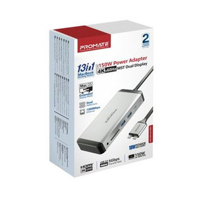 PROMATE 12-in-1 Multi-Port Hub USB-C Connector.