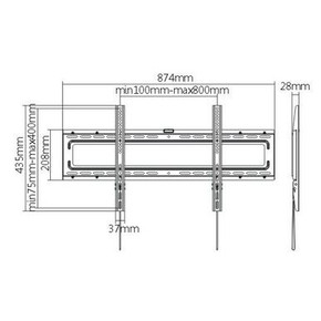 BRATECK 37"-80" Fixed Wall Mount TV Bracket. Max load: 50Kgs.